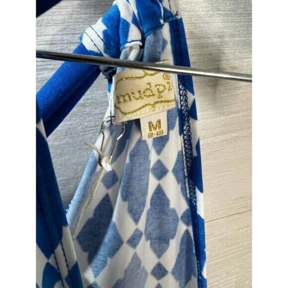 The Natalie Bow‎ Tie dress in Blue Tile by Mud Pie Medium - Picture 4 of 5